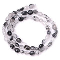HAAMIIQII Natural Black Rutilated Quartz Crystal Pebble Stone 5-8mm Small Irregular Freeform Tumbled Loose Gemstone Beads for Jewelry Making Strand 15 Inch (45-50pcs) - color: Black Rutilated Quartz
