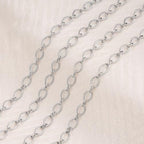 Jabogrii 5 Meters Silver Rhombic Chain for Jewelry Making Stainless Steel Chain Roll Bulk with Lobster Clasps and Jump Rings - color: Rhombic Silver