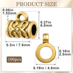 Joez Wonderful Links Bail Beads, Hypoallergenic Alloy Column Spacer Beads - color: Style C, 100 Gold