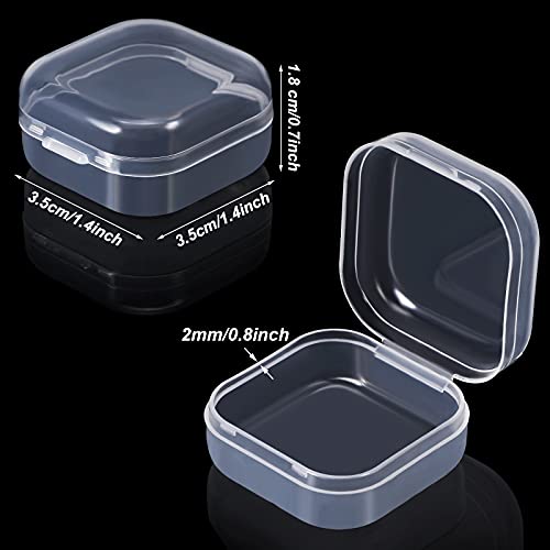 Jetec 6 Pieces Mini Plastic Clear Beads Storage Containers Box for Collecting Small Items, Beads, Jewelry, Business Cards, Game Pieces, Crafts (1.4 x 1.4 x 0.7 Inch) - size: 1.37 X 1.37 X 0.7 Inch