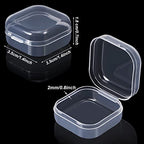 Jetec 6 Pieces Mini Plastic Clear Beads Storage Containers Box for Collecting Small Items, Beads, Jewelry, Business Cards, Game Pieces, Crafts (1.4 x 1.4 x 0.7 Inch) - size: 1.37 X 1.37 X 0.7 Inch