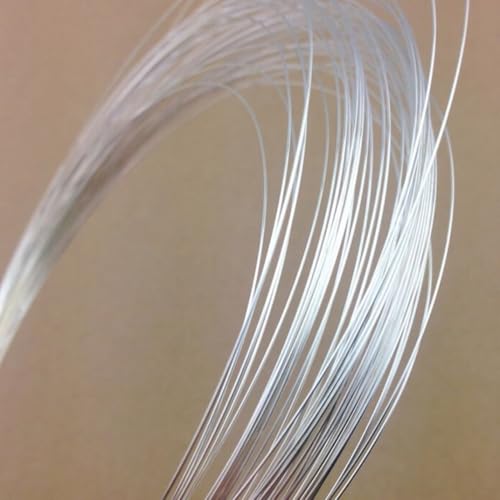 Adabele 5 Feet Authentic Sterling Silver Jewelry Wire Dead Soft Round Beading Wire (0.6mm/22 Gauge) Hypoallergenic Nickel Free for DIY Craft Jewelry Making SS281-0.6 - size: 0.6mm (22 gauge), style: Sterling silver