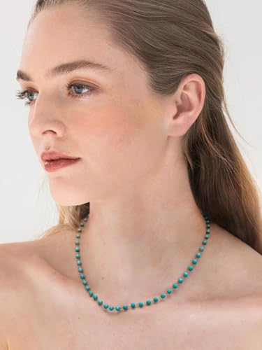 CANEVINKA Bohemian Beaded Choker Necklace 18K Gold Plated Bead Pendant Necklace Vintage Handmade Jewelry for Women - style: Green Beaded Necklace