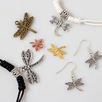 stino 100g Metal Pendant Charms for Jewelry Making, Bulk Silver & Gold Plated Charms for Braclet Necklace Crafts, Animal Plant Flower Pet and so on - color: Dragonfly Silver & Gold