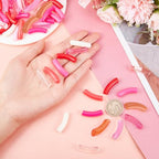 PH PandaHall 154pcs Curved Tube Beads, 11 Color Acrylic Tube Bead Pink Chunk Slide Beads Noodle Loose Spacer Bead for Valentine Summer Friendship Bracelet Keychain Jewelry Making 32mm - color: Pink