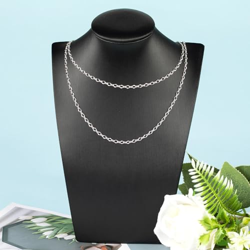 YOUBEIYEE 32.8 Feet Silver Chain for Jewelry Making Silver Plated Brass Link Chain Women Necklace Bracelet DIY Jewelry Chain Roll - color: 1:1 Lip