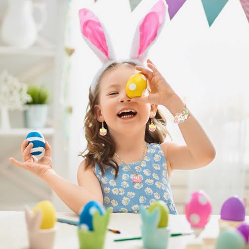 MARFOREVER Easter Charms, 40Pcs/20 Pairs Easter Charms for Jewelry Making, Assorted Egg Bunny Rabbit Enamel Charm Pendants for Bracelet Necklace Earrings Making Accessories - style: Easter