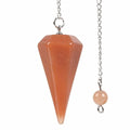 Justinstones Natural Dark Orange Aventurine Gemstone Rock Crystal Hexagonal Pointed Reiki Chakra Pendant Pendulum - color: Dark Orange Aventurine
