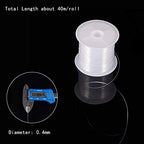 PH PandaHall 0.4mm Clear Fishing Line Invisible Nylon Thread Jewelry String Wire Xmas Cord String Crystal Beading Cords for Christmas Tree Party Decor Jewelry Bracelet Making 40 Yards - size: 0.4mm