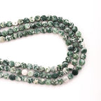 6mm Faceted Natural Green Spot Stone Beads Coin Disc Gemstone Spacer Beads for Jewelry Making DIY Bracelet Necklace - color: Green Spot
