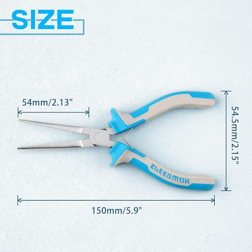SPEEDWOX 6 Inches Needle Nose Pliers For Jewelry Making Mini Extra Long Nose Thin Needle Nose Pliers Smooth Jaws Plyers With Protective Cover Precision Wire Looping Small Jewelry Making Tools - style: Upgrade Needle Nose Pliers