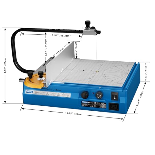 Hot Wire Foam Cutter, Foam Cutting Worktable with Elevated Extension Rail, Hot Wire Cutting Tool for EVA, Sponge, KT board, Insulation panels, Polystyrene Foam Various Thermoplastic Materials Blue - color: Blue
