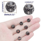 100 Pieces Gun Black Rondelle Spacer Beads - European Large Hole Tube Column Loose Charm Beads - Accessories for DIY Bracelet Necklace Earrings Jewelry Making - color: Gun Black