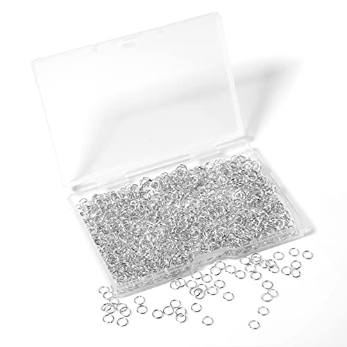 1000 Pcs 5mm Open Jump Rings Silver Plated Jump Rings for Jewelry Making Single Ring Bulk for DIY Craft Earring Necklace Bracelet Pendant Choker Jewelry Making Findings and Key Ring Chain - color: Silver, size: 5mm