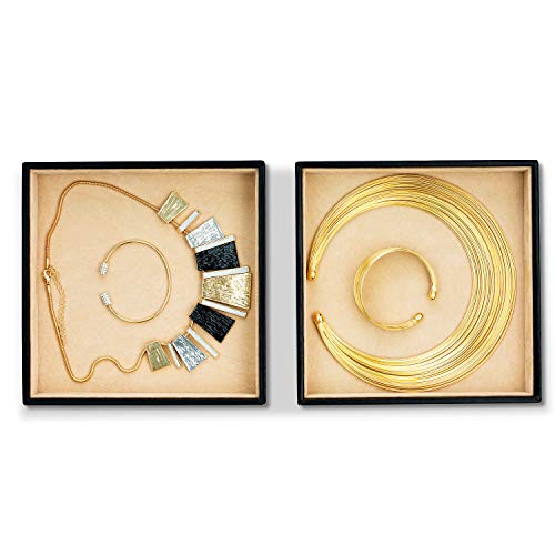 Stackable Jewelry Tray Organizer - Empty - size: Square - Empty x 2