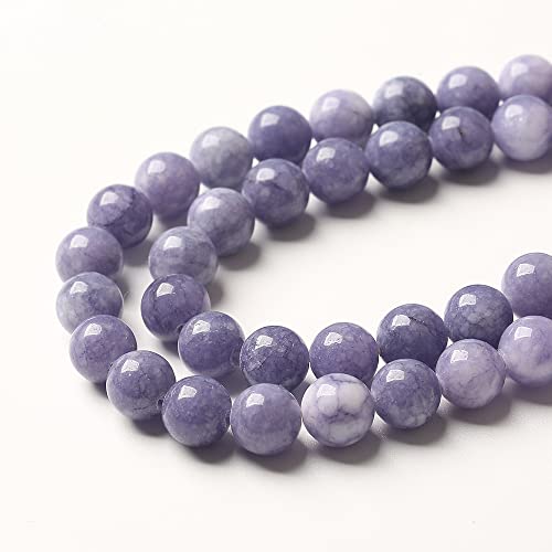 8mm 45pcs Natural Purple Angelite Stone Beads Lavender Gemstone Round Loose Beads for Jewelry Making DIY Bracelet Necklace Earrings - color: Purple Angelite Stone Beads, size: 8mm