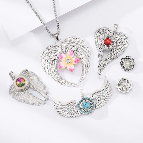 10PCs Mixed Style Rhinestones Snaps Jewelry Charms Buttons 18/20mm for Interchangeable Snaps Jewelry Making Women DIY Button Bracelets Necklaces Rings Brooch Accessories (Black) - color: Black