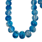 DandS ltd Crackle Lampwork Glass Beads for Jewelry Making, Crystal Blue, Vibrant DIY Bracelets, Necklaces, Beading Supplies & Craft Kits for Handmade Jewelry, 80pcs 0.39 inch (10mm), #J225-10 - color: Crystal Blue