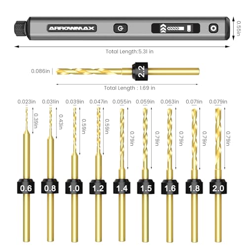 Mini Drill Pen, 5-Speed, LED Lights, OLED Display, Aluminium Box, Resin Drill Set With 10 Small Bits, 3/32-Inch Shank, For Jewelry Making, Wood, Plastic,(SDS) - style: SDS