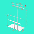 Jewelry Organizer Stand Tree, Tiered Jewelry Display Stand, Metal Tabletop Free Standing Necklace Earring Bracelet Ring Holder Organizer (Silver)