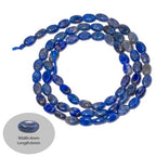 70pcs Natural Lapis Lazuli Stone Beads，4x6mm Egg Shape Loose Gemstone Beads for Jewelry Making Design Earring Necklace - color: lapis lazuli