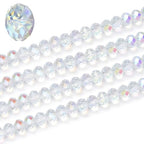 500pcs Czech Faceted Rondelle Crystal Glass Loose Beads 4mm Small Tiny Spacer Bulk Crystal AB for DIY Craft Jewelry Making CCR402 - color: Crystal Ab, size: 4mm (0.16") - 500pcs