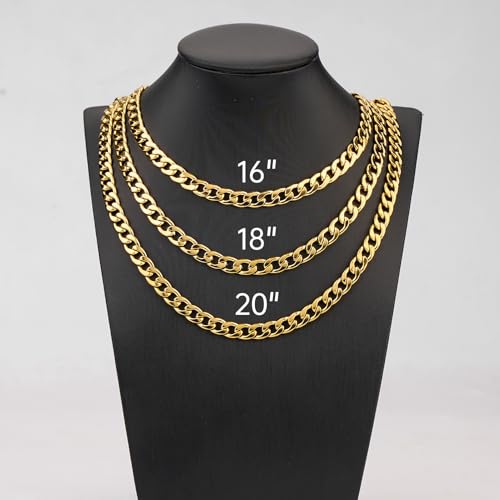 10PCS 18inch Cuban Chain Necklace Set for Jewelry Making Gold Plated Stainless Steel Necklace Bulk - color: Gold 18", size: 1.8mm