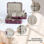 Large Jewelry Case Organizer - Travel Jewelry Box and Portable Case, Burgundy Red - color: A Exquisite Wine Red