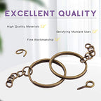 Swpeet 360Pcs 6/5" 30mm Bronze Key Chain Rings Kit, Including 120Pcs Keychain Rings with Chain and 120Pcs Jump Ring with 120Pcs Screw Eye Pins Bulk for Jewelry Findings Making (Bronze) - color: Bronze, size: 30mm
