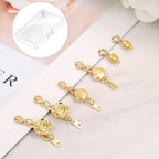 ROADPLUM 18 Pcs 3 Styles Magnetic Necklace Clasps and Closures, Rose Round Cylindrical Jewelry Magnetic Clasp Connector Locking Magnetic Clasp Bracelet Extender for Jewelry Making (Gold) - color: Gold