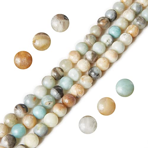 60pcs 6mm Amazonite Beads Natural Gemstone Beads Round Loose Beads for Jewelry Making - color: Amazonite, size: 6mm