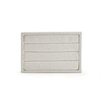Oirlv linen 3 Slots Ring Earrings Display Trays Showcase Jewelry Organizer (creamy-white,rectangle) - size: rectangle