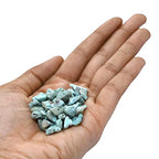 Larimar Pre Drilled Natural Crystals Crushed Chips Beads for Jewelry Making, DIY Handmade Healing Crystals (25 Inch Strand) - color: Larimar
