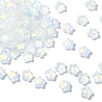 UR URLIFEHALL 100 Pcs Spray Painted Glass Star Beads AB Color Plated Frosted Glass Beads for Earring Bracelet Necklace DIY Craft Making - color: 100pcs-8x8.5x4mm-frosted white smoke glass star