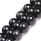 14mm Natural Black Obsidian Beads Round Gemstone Loose Beads for Jewelry Making 15" - color: Black Obsidian, size: 14mm