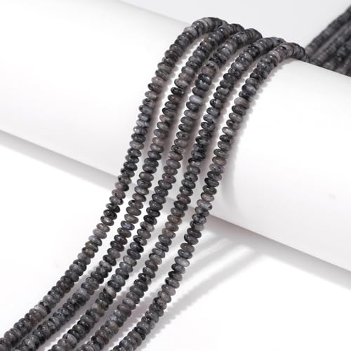 1 Strand 2x4mm Rondelle Beads for Jewelry Making Natural Stone Beads Loose Flat Spacer Abacus Gemstone Bead for Bracelet Necklace Crafts Labradorite - color: Labradorite, size: 2x4