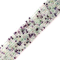 Faceted Natural Fluorite 2-3mm Cube Square Loose Beads Gemstone Small Loose Beads Healing Crystal Energy Stone for DIY Jewelry Making 15" - color: Fluorite
