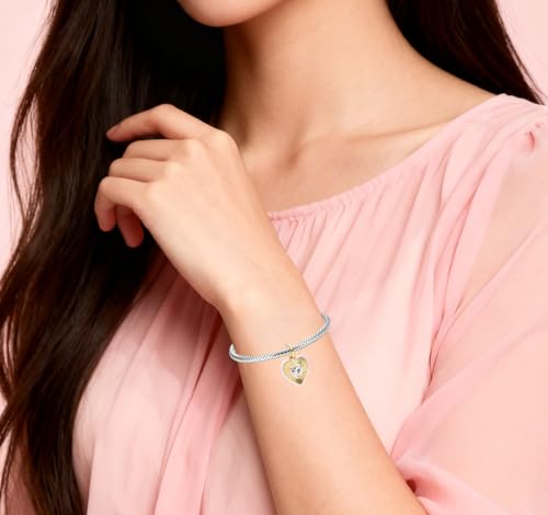 Mother Heart Charms for Bracelets Love Mom Flowers Charm Jewellery for Women - style: Golden Love