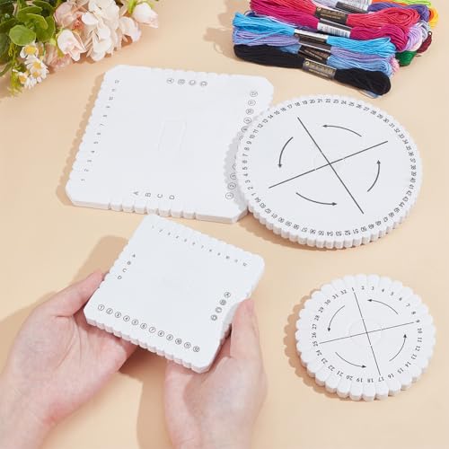 WEBEEDY Kumihimo Kit for Adults Beginners, Japanese Kumihimo Starter Kit Bracelet Beaded Braid Set Include 4 Pcs Square & Round Disk with 24 Thread for Beading & Bracelet Weaving Supplies