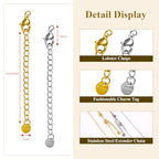 20PCS Stainless Steel Curb Chain Extender Gold and Silver Necklace Extenders 2 Inch Necklaces Bracelet Anklet Extension for Jewelry Making Supplies - color: Circular