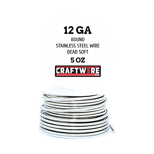 Solid Bare Stainless Steel Wire Round Selection Dead Soft 5OZ 12 Gauge Stainless Steel 5 OZ 12 GA. - color: Stainless Steel, size: Stainless Steel 5 OZ - 12 GA.