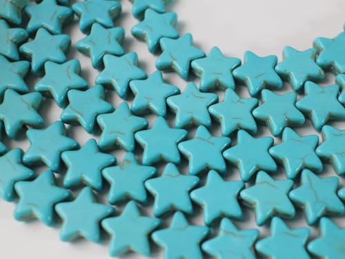 300pcs Turquoise Star Beads for Jewelry Making Natural Stone Lanyard Spacer Beads for Garland Keychain DIY Handmade Craft Necklace Bracelet Supplies - color: Turquoise Star