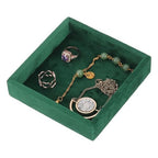 uxcell Stackable Jewelry Storage Tray, Empty Tray Drawer Organizer, Small Display Box for Earrings, Necklaces, Rings and Bracelets, Dark Green - color: Dark Green