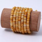 Natural Yellow Jade Disk Stone Spacer Beads 6x2mm 38cm/str Flat Rondelle Loose Semi Gemstone Caps for Making Bracelets Necklace - color: Yellow Jade