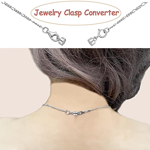 OHINGLT Strong Magnetic Necklace Clasps and Closures, Silver Plated Jewelry Clasps Converters for Bracelet Necklaces Chain - color: 8Pcs Silver