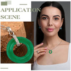 Natural Jade Donut Charm Hollow Circle Beads Flat Round Jade Pendants Large Hole Donut Beads Dangle Charm for Jewelry Making Necklace Bracelet Earring Craft Supplies - size: 9~10x2mm