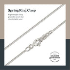 KEZEF 925 Sterling Silver Box Chain Necklace for Women & Men, 0.7mm Thin Chain Necklace, Available in Sterling Silver, Gold Plated & Rose Gold Plated Finishes, Made in Italy - color: Sterling Silver, size: 16 Inch