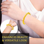 ANAYA AGATE Energy Protection Crystal Handmade Adjustable Bead Bracelet Perfect for Men, Women’s Christmas Gift - Gemstone Healing Stretch Bracelet Pulsera Para Hombre Mujer Stocking Stuffer - color: Citrine - H1