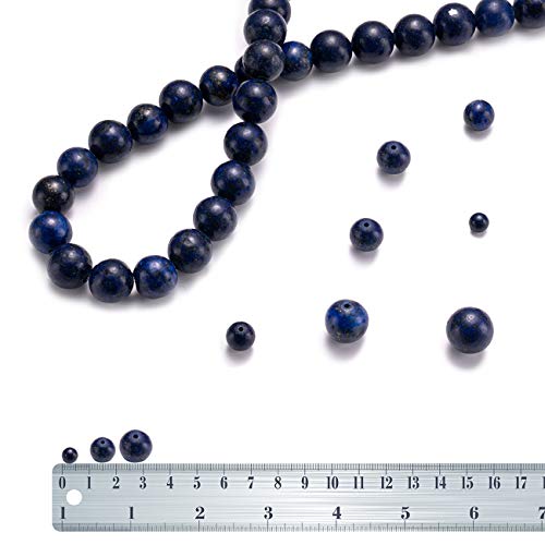 BEADIA Natural Lapis Lazuli Stone Round Loose Semi Gemstone Beads for Jewelry Making 6MM 61PCS - color: Lapis Lazuli, size: 6mm