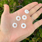 Adabele 10pcs Natural White Jade Gemstone 8x14mm Donut Rondelle Beads Large Hole ID 5.6mm for DIY Craft Jewelry Making GW-A4 - color: White Jade, size: 14mm x 8mm - 10pcs